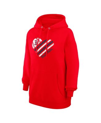 Women's&nbsp;Red Boston Red Sox Heart Fleece Pullover Hoodie