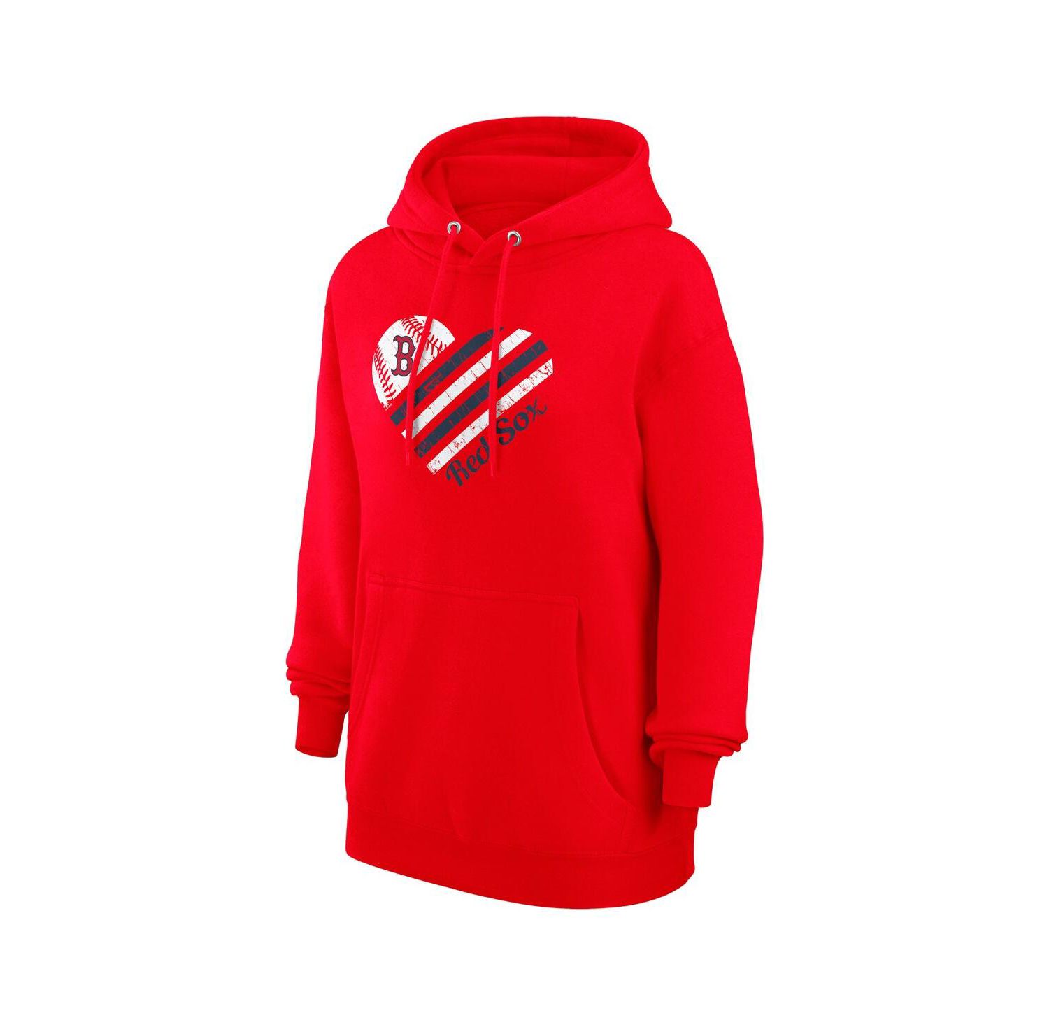 Women's Red Boston Red Sox Heart Fleece Pullover Hoodie