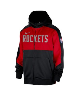Мужская черная толстовка Nike Houston Rockets Authentic для выступления на корте Showtime с капюшоном на молнии