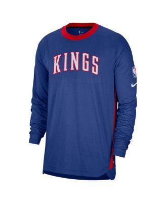 Мужская синяя футболка Nike Sacramento Kings 2024/25 City Edition Authentic с длинными рукавами для стрельбы перед игрой