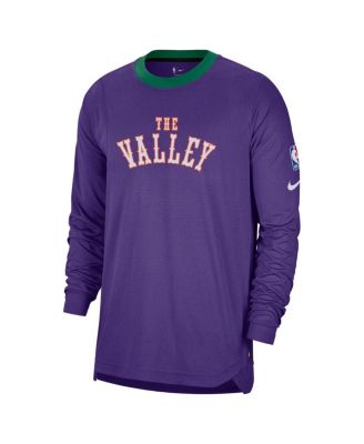 Мужская фиолетовая футболка Nike Phoenix Suns 2024/25 City Edition Authentic с длинными рукавами для стрельбы перед игрой