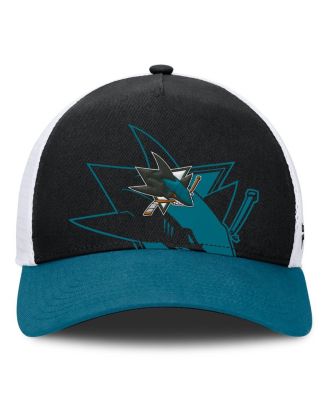 Мужская черная / бирюзовая кепка Fanatics San Jose Sharks Authentic Pro с регулируемой оправой A-Frame Rink