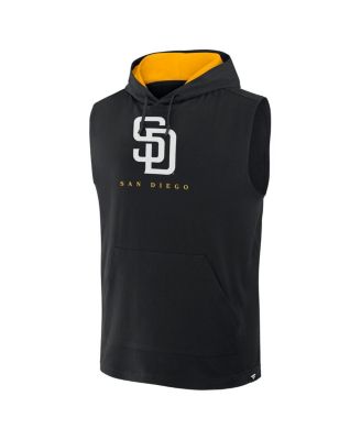 Мужская черная толстовка-пуловер без рукавов Fanatics San Diego Padres Fire Speed с капюшоном