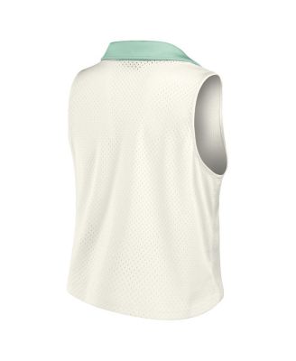 Women's Cream New York Yankees Studio Wellness V-Neck Tank Top