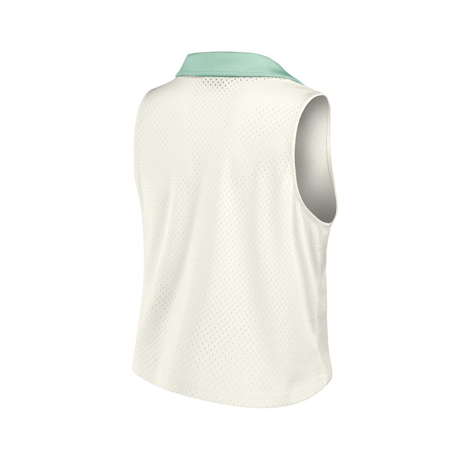 Women's Cream New York Yankees Studio Wellness V-Neck Tank Top