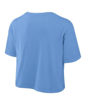 Women's Carolina Blue North Carolina Tar Heels Athletic Prep Arch Cropped Performance T-Shirt