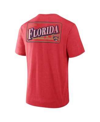 Men's Heather Red Florida Panthers Fan Lanes Tri-Blend T-Shirt