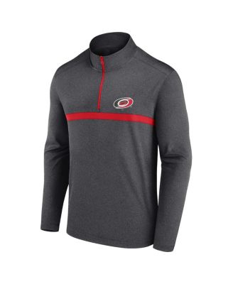Men's Heather Charcoal Carolina Hurricanes Head-to-Head Raglan Quarter-Zip Sweatshirt