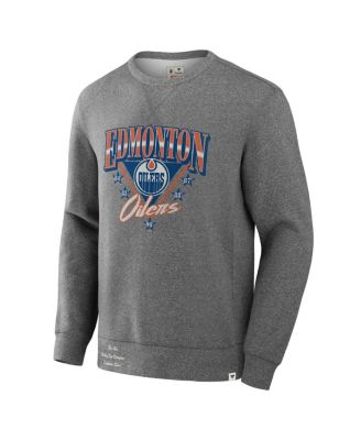 Men's Heather Gray Edmonton Oilers Decades Collection Legendary Fleece Pullover Sweatshirt