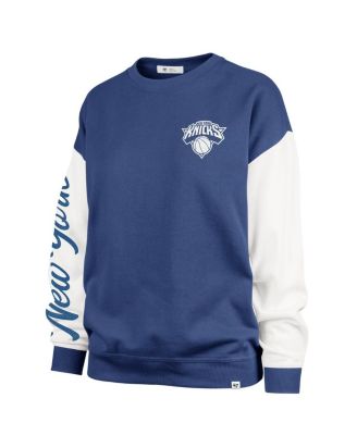 Women's Blue New York Knicks Rise Andie Oversized Pullover Sweatshirt