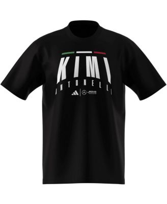 Мужская футболка Kimi Antonelli от Adidas черного цвета для гонщика команды Mercedes-AMG Petronas F1 Team.