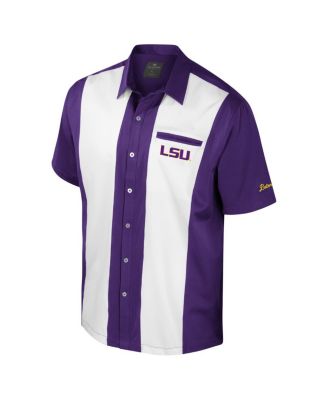 Мужская фиолетовая рубашка Colosseum LSU Tigers Strike для боулинга на пуговицах Colosseum