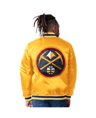 Men's Yellow/Navy Denver Nuggets Reversible Satin Full-Snap Varsity Jacket