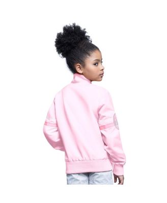 Big Boys and Girls Light Pink Golden State Warriors Arena Full-Snap Varsity Jacket
