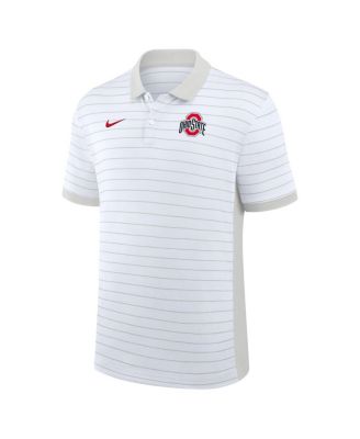 Men's White Ohio State Buckeyes 2025 Early Season Coaches Sideline Victory Stripe Performance Polo Shirt