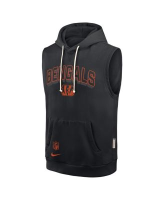 Мужская черная толстовка Nike Cincinnati Bengals Sideline Performance с капюшоном и пуловером без рукавов