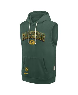 Мужская толстовка Nike Green Green Bay Packers Sideline Performance с капюшоном и пуловером без рукавов