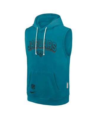 Men's Teal Jacksonville Jaguars Sideline Performance Sleeveless Pullover Hoodie