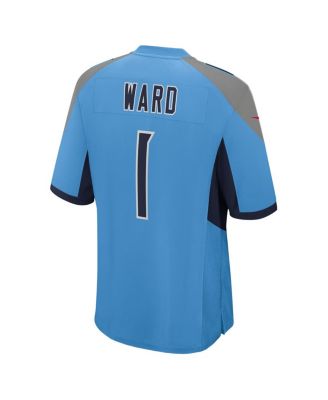 Men's Cameron Ward Light Blue Tennessee Titans 2025 NFL Draft First Round Pick Game Jersey
