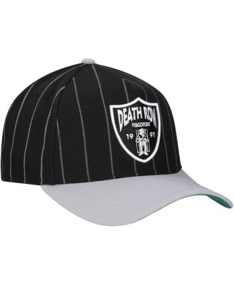 Men's Black Death Row Records A-Frame Pin Stripe Adjustable Hat