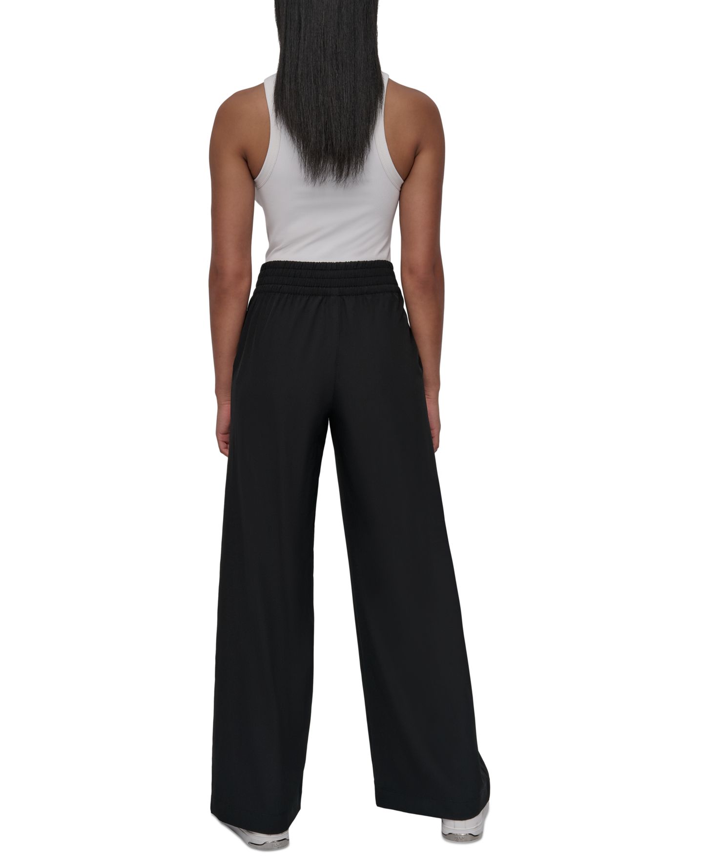 Женские брюки DKNY Sport Hudson Stretch Wide-Leg Pull-On, цвет: Чёрный — фото 5