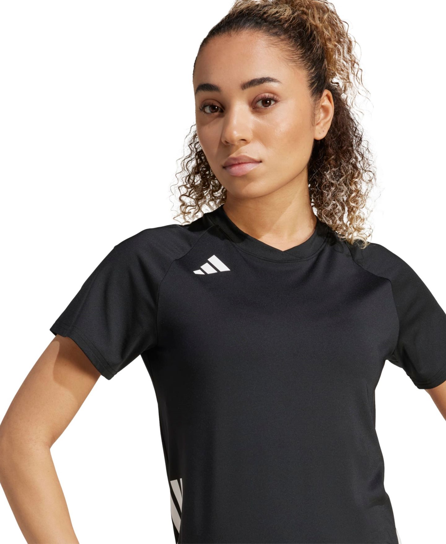 Женская футболка adidas Hilo Short Sleeve Volleyball Jersey Training T, цвет: Чёрный — фото 2