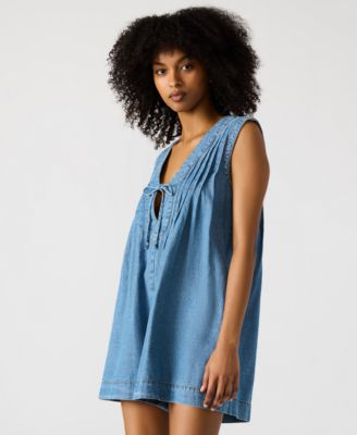 Women's Pleated Denim Mick Romper