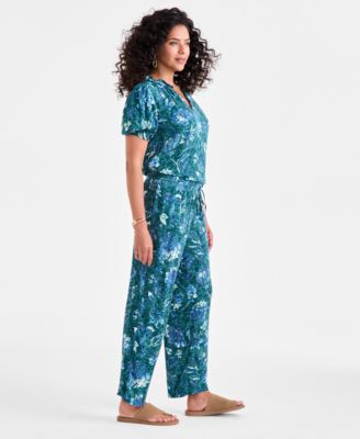 Women's Printed Drawstring-Waist Pull-On Pants, Macy's Exclusive