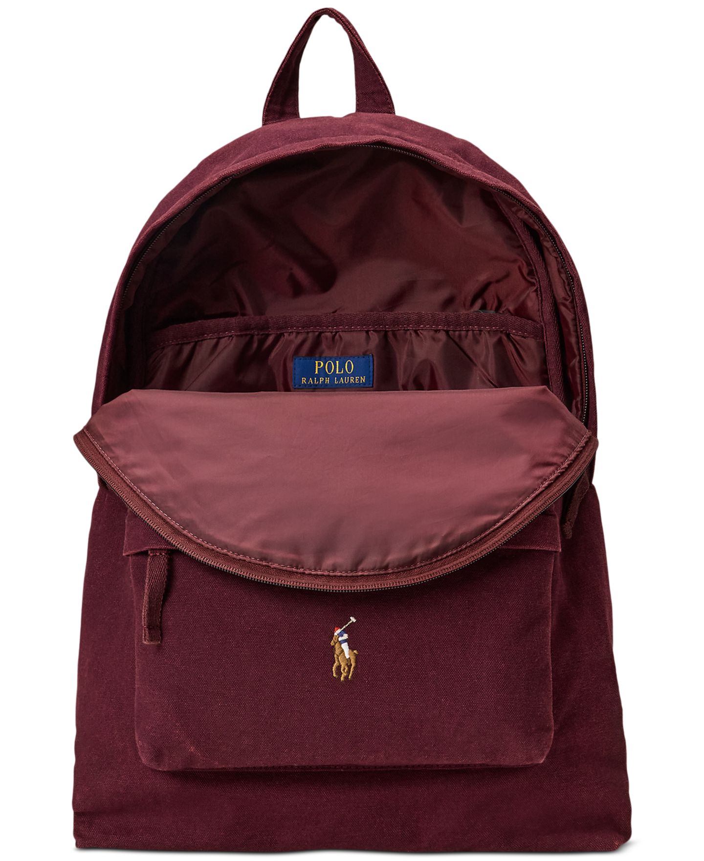 Рюкзак Polo Ralph Lauren Canvas, цвет: Винный — фото 5