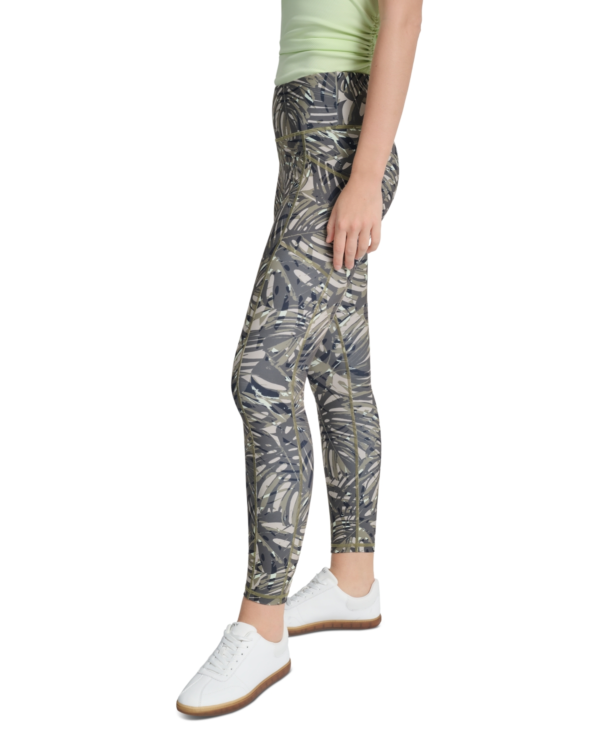 Dkny Sport Women's Printed High-waist 7/8 Tights In Brown