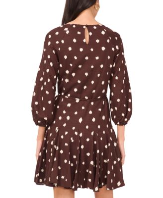 Women's 3/4-Sleeve Dot Mini Dress
