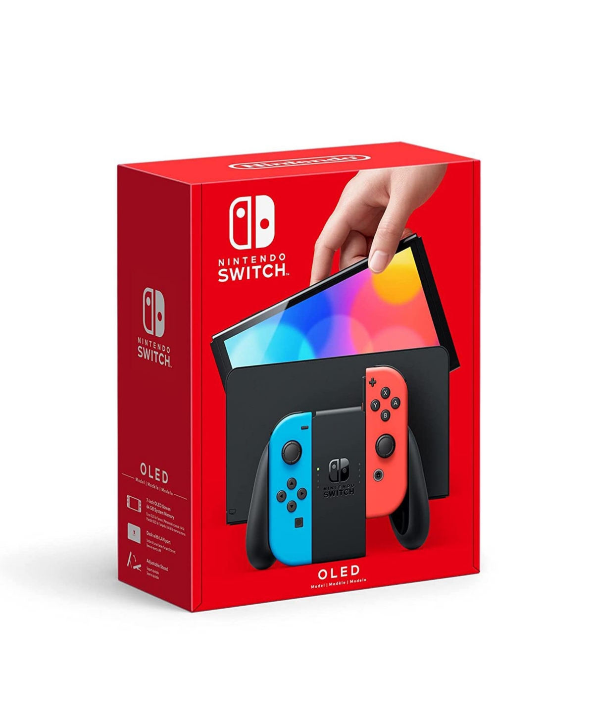 Nintendo Switch Neon Red & Blue Oled Console with Mario + Rabbids Sparks of Hope Cosmic Edition, Nintendo $20 eShop Gift Card