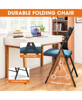 4-Pack Padded Folding Chair Set with Cushioned Seat & Backrest for Home, Office, Dining, or Events