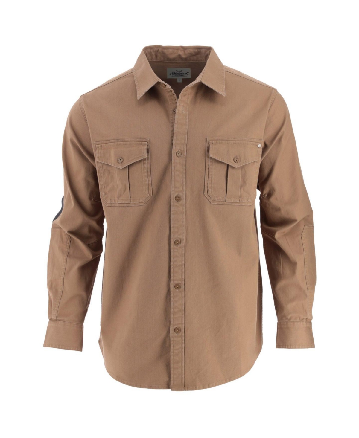 Big & Tall Heavyweight Utility Stretch Long Sleeve Button Up Overshirt - Vintage slate
