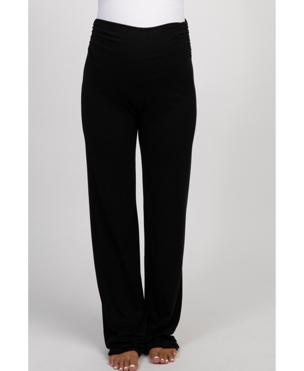Maternity Black Foldover Lounge Pants - Black