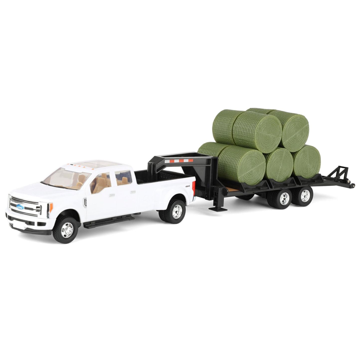 Детская игрушка ERTL 1/32 Ford F-350 Dually Pickup Truck with Trailer and Bales — фото 1