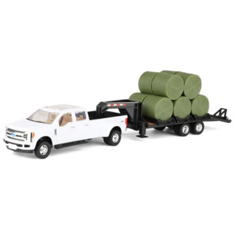 Детская игрушка ERTL 1/32 Ford F-350 Dually Pickup Truck with Trailer and Bales