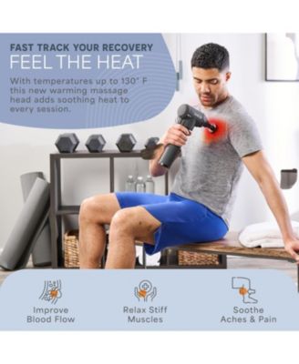 Sonic LX Professional Heated Percussion Massage Gun with 9 Speeds & 10 Attachments for Deep Tissue, Neck & Back Relief