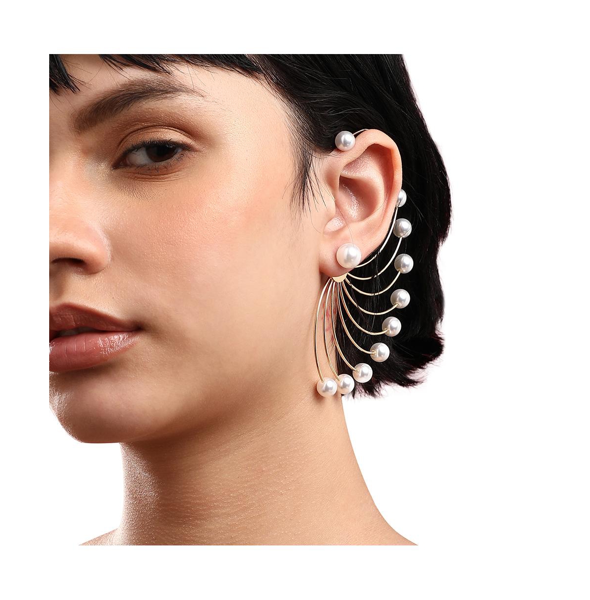 Sohi Gold-plated Swirl Stud Earrings