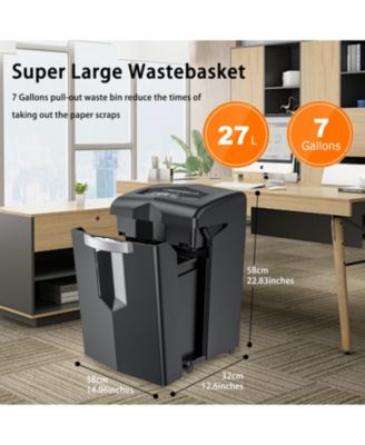 Heavy Duty Paper Shredder, 20 Sheet 40 Mins Large Office Crosscut Shredder for Commercial Use, Anti-Jam System & P-4 High Security Supports CD/Credit Cards/Staples, 7 Gal Pullout Bin