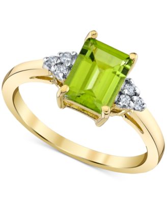 Macy's - Peridot (1-3/4 ct. t.w.) & Diamond (1/8 ct. t.w.) Ring in 14k Yellow Gold