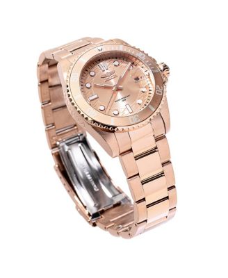 Женские кварцевые часы Invicta 46685 Pro Diver с циферблатом из розового золота с 3 стрелками