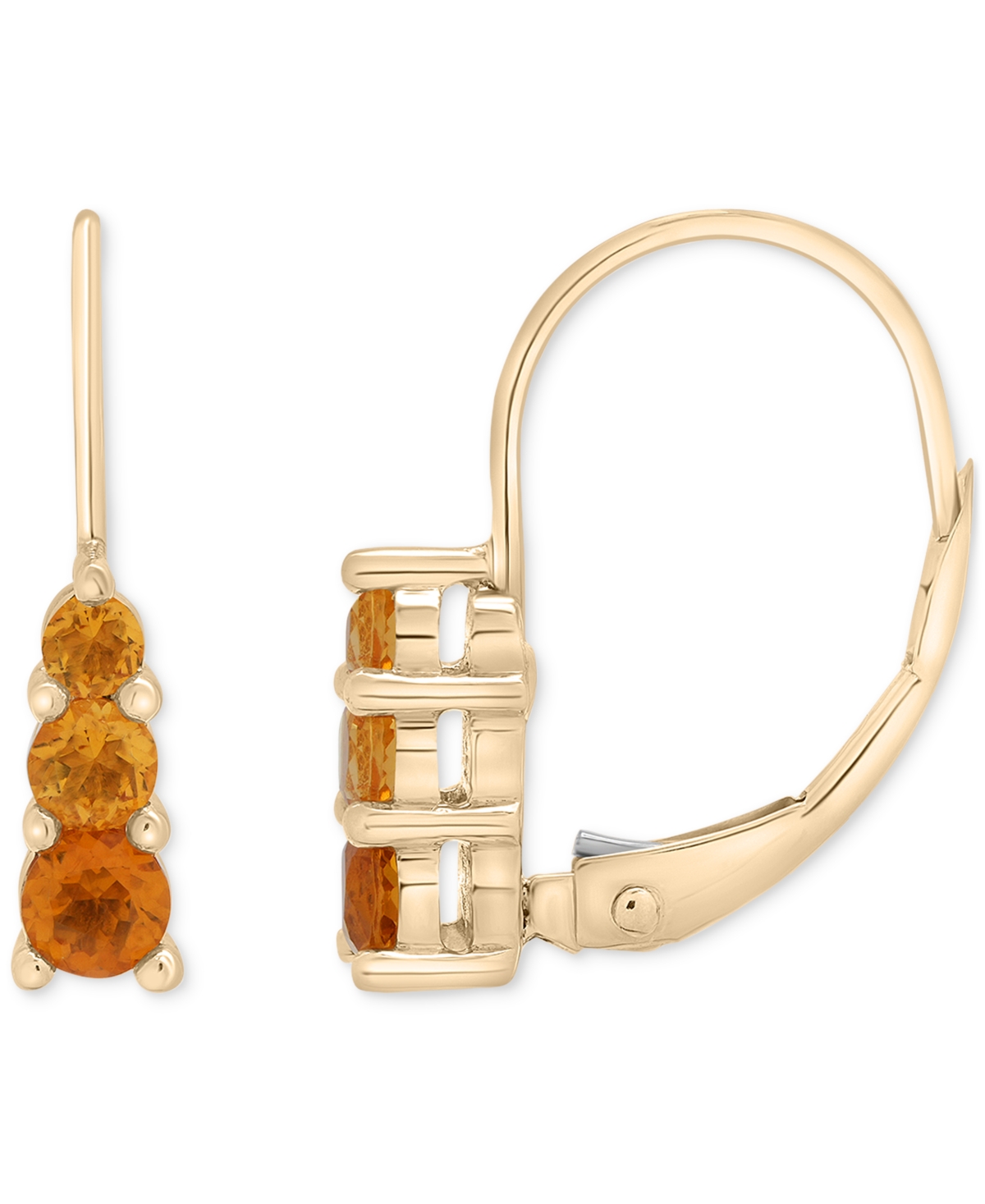 Citrine Graduated Drop Earrings (3/8 ct. t.w.) in 10k Yellow Gold - Citrine