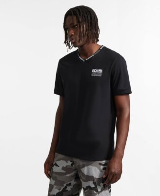 Men's Chest Label V-Neck Short Sleeve T-Shirt