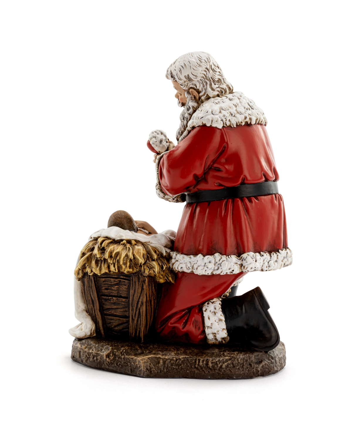 Napco 9" Kneeling Santa With Baby Jesus In Multi