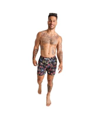 Men's 5.5" Black San Francisco 49ers The Neon Lined Classic Swim Trunks