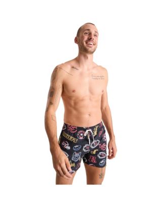Men's 5.5" Black Kansas City Chiefs The Neon Lined Classic Swim Trunks