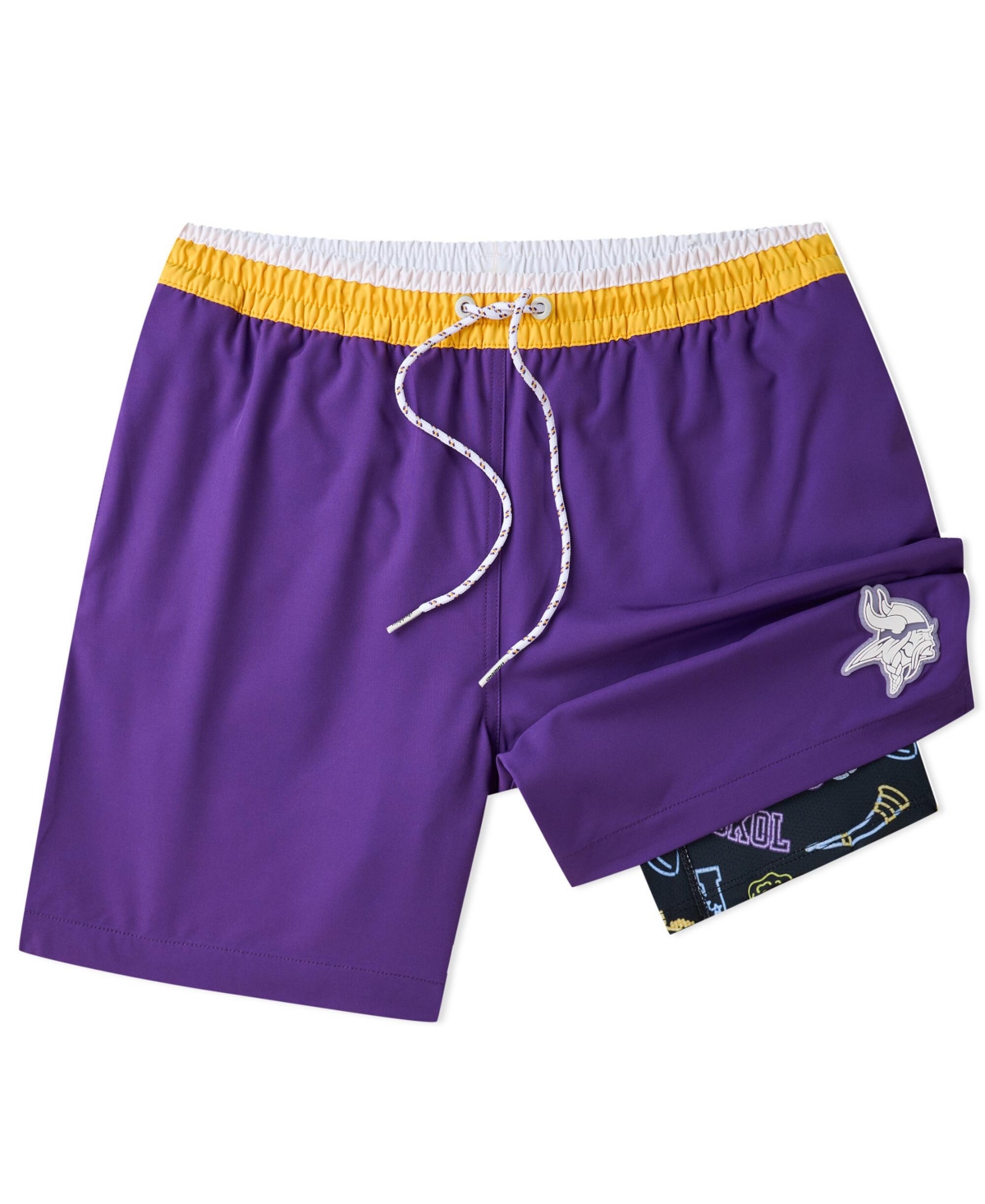 Men's 5.5" Purple Minnesota Vikings Lined Classic Swim Trunks - Purple