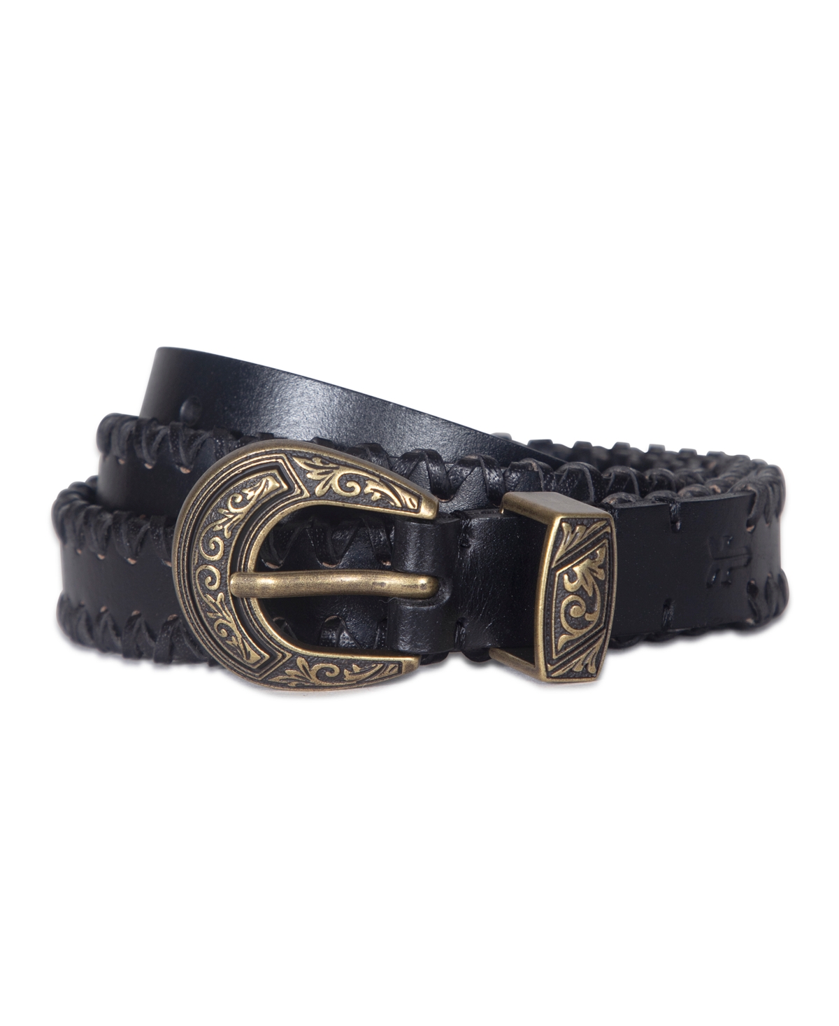 Women's Leather Laced Buckle Belt - Tan