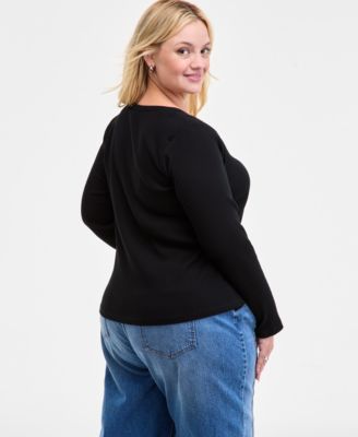 Trendy Plus Striped V-Neck Button-Front Cardigan